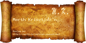 Merth Krisztián névjegykártya