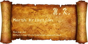 Merth Krisztián névjegykártya